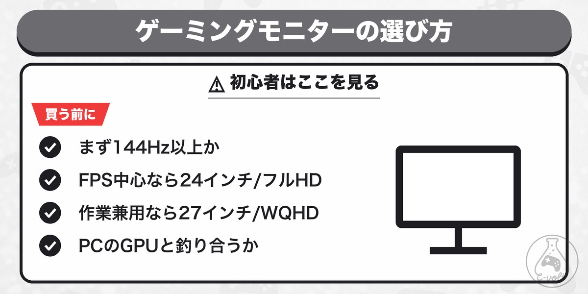 ゲーミングモニターの選び方: 初心者はここを見る
